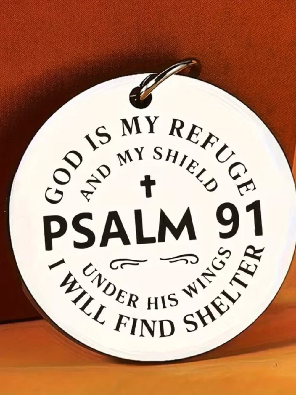 Psalm 91 Christian Keychain God Is My Refuge Shield Faith Inspirational Gift